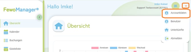 Menü - Accountdaten