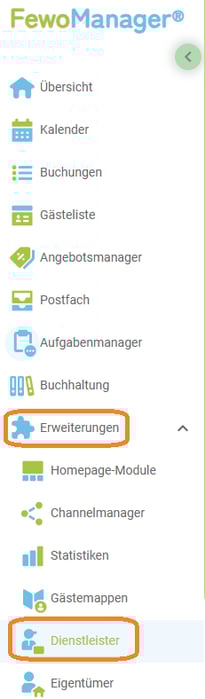 Menü - Dienstleister