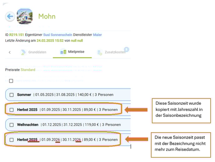 Unterkunft - Mietpreise kopieren in alle Unterkünfte mit der gleichen Saison und neuem Zeitraum kopieren4