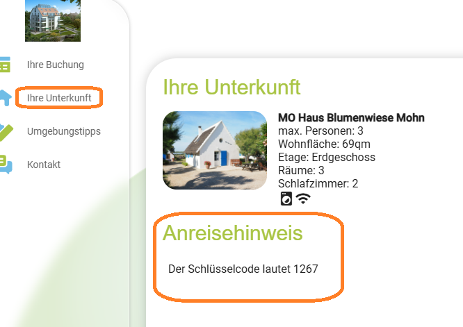 Unterkunft - festen Schlüsselcode festlegen 3